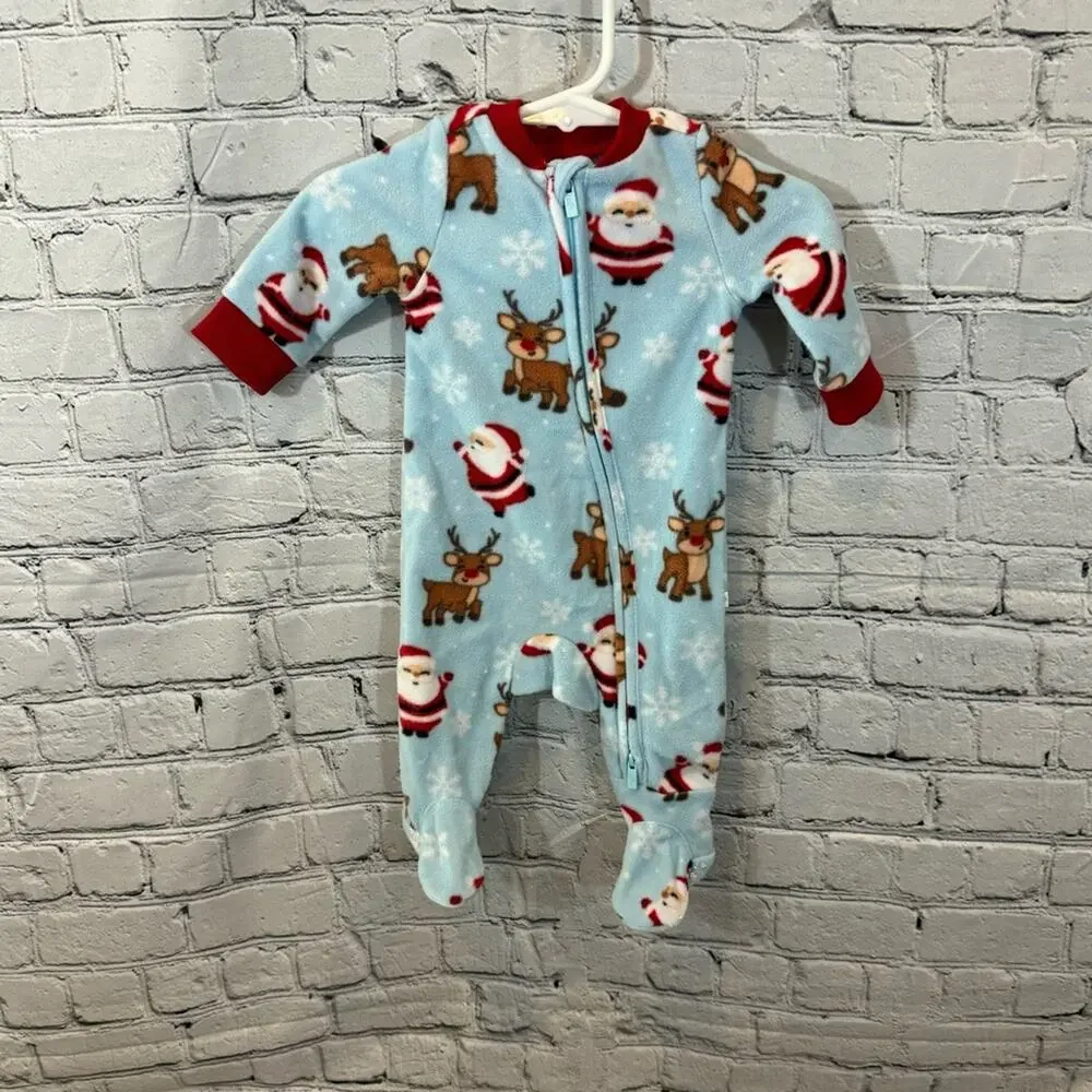 Posh Peanut Christmas Pattern Fleece Baby Footie